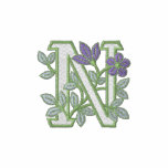 Flower Monogram Initial N embroidered shirts