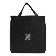 Flower Monogram Initial Z Bag