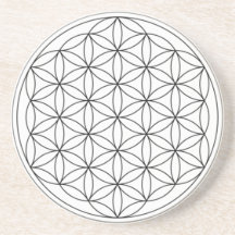 Flower of Life (Black and White) Drink Coaster