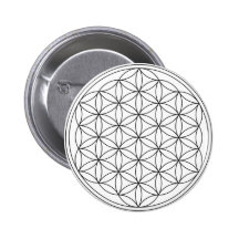 Flower of Life (Black and White) Pins