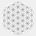 Flower of Life (Black and White) Round Sticker
