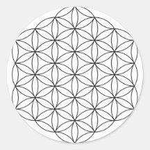 Flower of Life (Black and White) Round Sticker