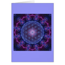 FLOWER OF LIFE/Blume des Lebens Mandala II Square Greeting Card