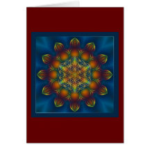 FLOWER OF LIFE/Blume des Lebens Mandala III Square Cards