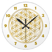 FLOWER OF LIFE - gold - clock face Numbers
