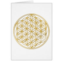 FLOWER OF LIFE - gold Greeting Card
