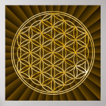 FLOWER OF LIFE - gold Posters