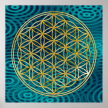 FLOWER OF LIFE - gold Posters