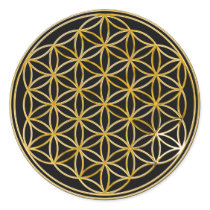 Flower Of Life | gold, small | black Stickers