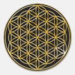 Flower Of Life | gold, small | black Stickers