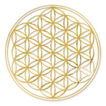 Flower Of Life | gold, small Round Sticker