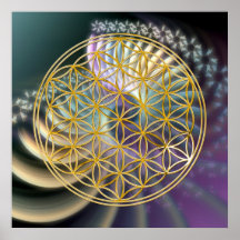 Flower Of Life | gold, soft energy Posters