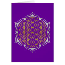 Flower Of Life - Lotus gold silver Card