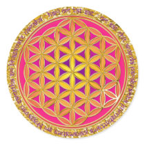 Flower Of Life / Moola Mantra | gold splatter Round Sticker
