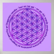Flower Of Life - Moola Mantra - violet Posters