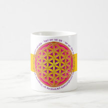 Flower Of Life / Moola Mantra | yellow stripe Coffee Mug