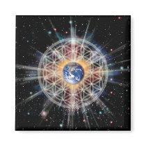 Flower of Life on Earth Fridge Magnets