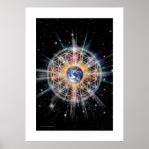 Flower of Life on Earth Posters
