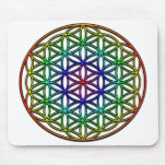 Flower of Life (rainbow) sacred geometry symbol Mousepad