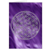 Flower Of Life | silver, lila waves Card
