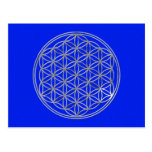 Flower Of Life | silver, royal splatter Postcards