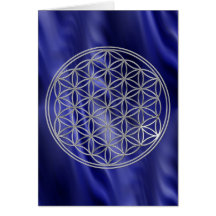 Flower Of Life | silver, royal waves Card