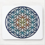 Flower of Life (yellow orange blue gradient) Mouse Pad