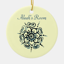 Flower Of Love (Henna) (Blue) Christmas Ornament