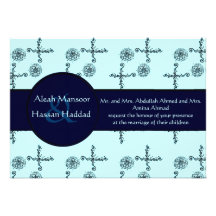 Flower Of Love (Henna) (Blue) Personalized Invites