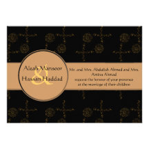 Flower Of Love (Henna) (Golden) Personalized Invite