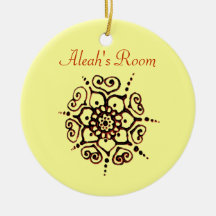 Flower Of Love (Henna) (Orange) Christmas Tree Ornament