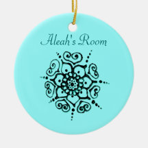 Flower Of Love (Henna) (Turqoise) Christmas Ornaments