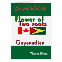 Flower of two roots guyanese-canadian greeting card