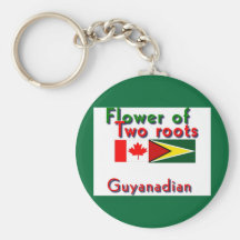 Flower of two roots guyanese-canadian key chain