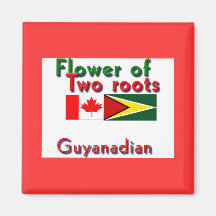 Flower of two roots guyanese-canadian fridge magnet