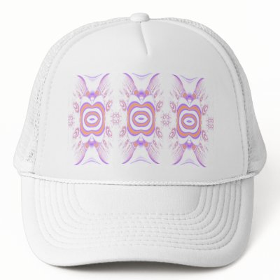 Flower Pattern in Orange and Purple. Hats by PsyborgAli