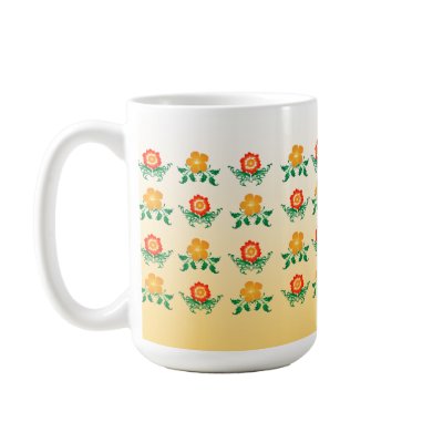 Flower Pattern: Vector Drawing: Coffee Mug by spiritswitchboard