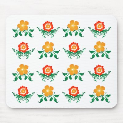 Flower Pattern: Vector Drawing: Mousepad by spiritswitchboard
