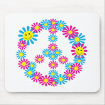 Flower Peace Sign w/Smiley Faces mousepads