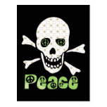 Flower Peace Skull Postcard