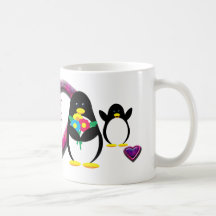 Flower Penguin Coffee Mugs