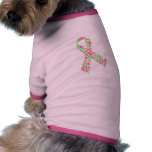 flower pink ribbon dog shirt