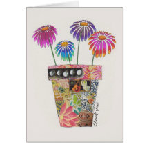 flower pot thank you greeting card