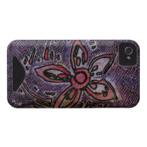 Flower Potato Carving with Cross Hatching Purple Iphone 4 Id Covers
