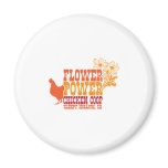 Flower Power Chicken Coop Fridge Magnet