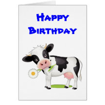 Flower Power Cow Greeting Card