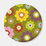 Flower Power Magnet Green