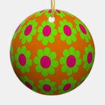 Flower Power Optical Illusion Ball Ornaments