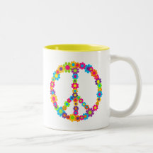 Flower Power Peace Mugs