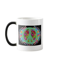 Flower Power Peace Sign Morphing Mug